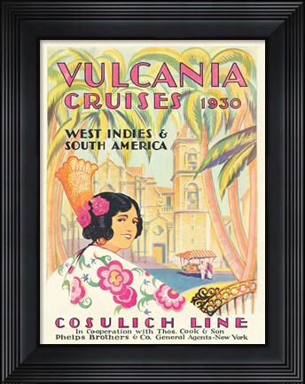 Framed Vintage Travel Brochures XIV Print