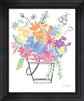 Framed Floral Magic I Pastel Print