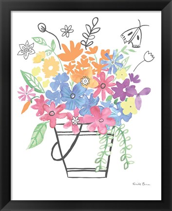 Framed Floral Magic I Pastel Print