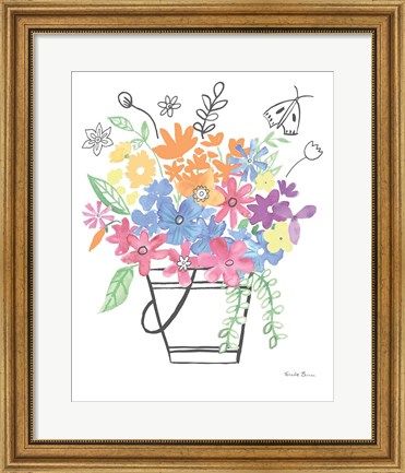 Framed Floral Magic I Pastel Print
