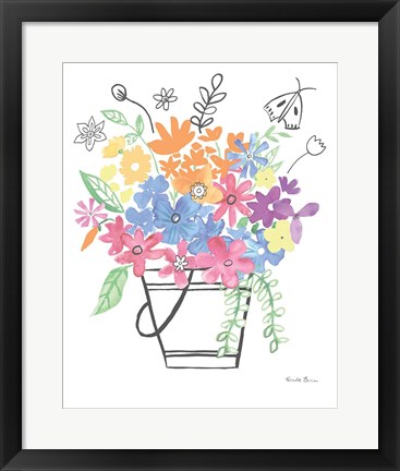 Framed Floral Magic I Pastel Print