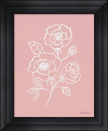 Framed Joyful Peonies I Pink Print