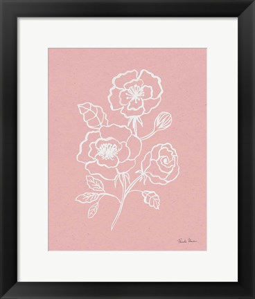 Framed Joyful Peonies I Pink Print