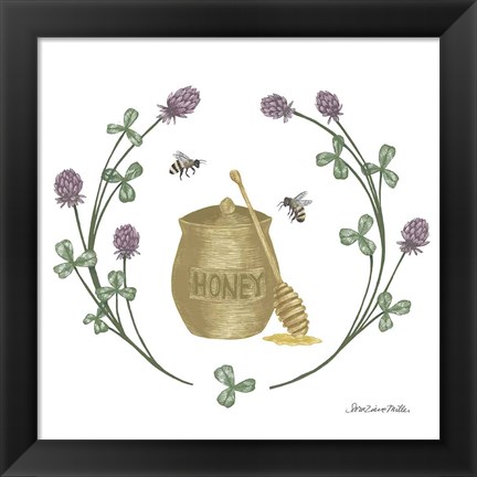 Framed Happy to Bee Home IV Yellow Print