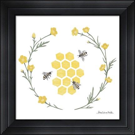 Framed Happy to Bee Home III Yellow Print