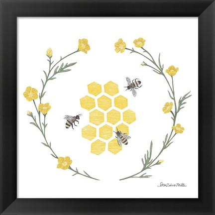 Framed Happy to Bee Home III Yellow Print