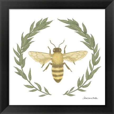 Framed Happy to Bee Home I Yellow Print