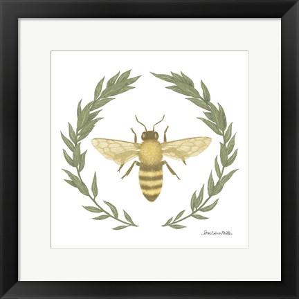 Framed Happy to Bee Home I Yellow Print