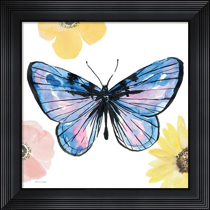 Framed Beautiful Butterfly IV Lavender No Words Print