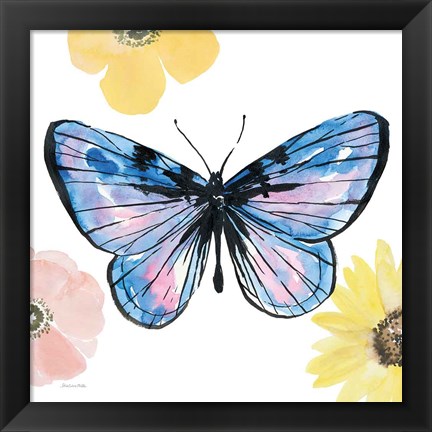 Framed Beautiful Butterfly IV Lavender No Words Print