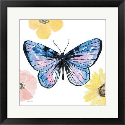 Framed Beautiful Butterfly IV Lavender No Words Print