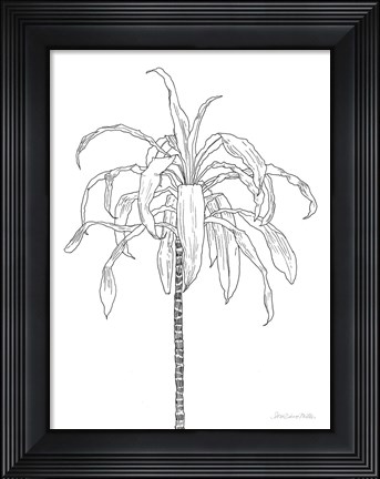 Framed Sketched Tree I Print