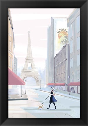 Framed Paris Morning Walk Print