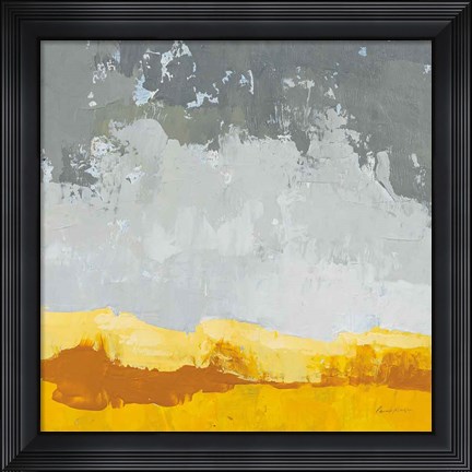 Framed Landscape Yellow Grey Print