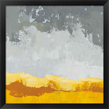 Framed Landscape Yellow Grey Print