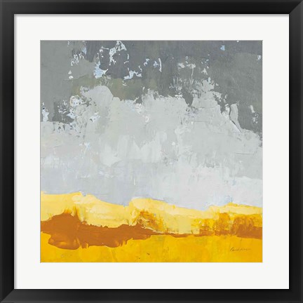 Framed Landscape Yellow Grey Print