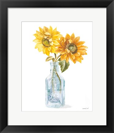 Framed Fresh Cut Sunflowers I Print