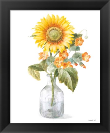 Framed Fresh Cut Sunflowers II Print