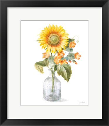 Framed Fresh Cut Sunflowers II Print