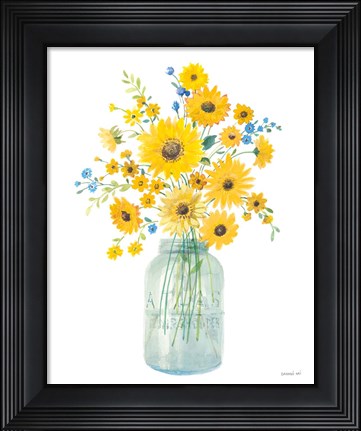 Framed Sunshine Bouquet I Light in Jar Print