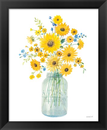 Framed Sunshine Bouquet I Light in Jar Print