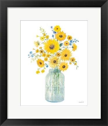 Framed Sunshine Bouquet I Light in Jar Print