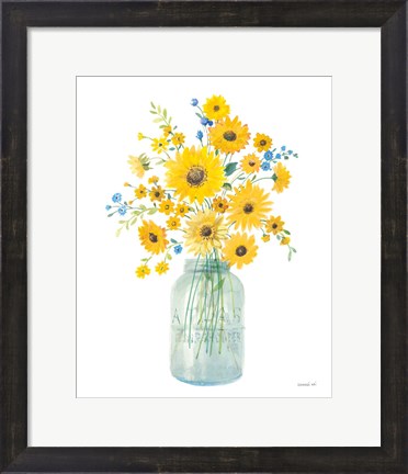 Framed Sunshine Bouquet I Light in Jar Print