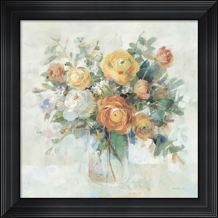 Framed Blooming Splendor I Neutral Print
