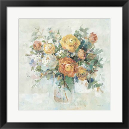 Framed Blooming Splendor I Neutral Print