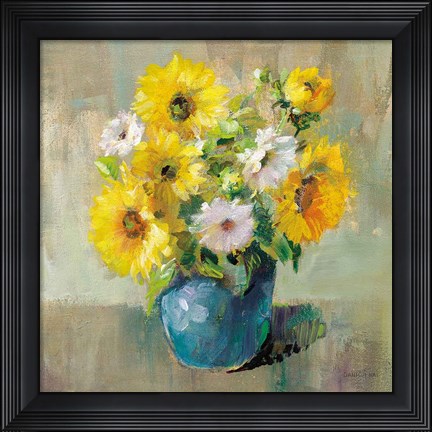 Framed Sunflower Still Life I Print