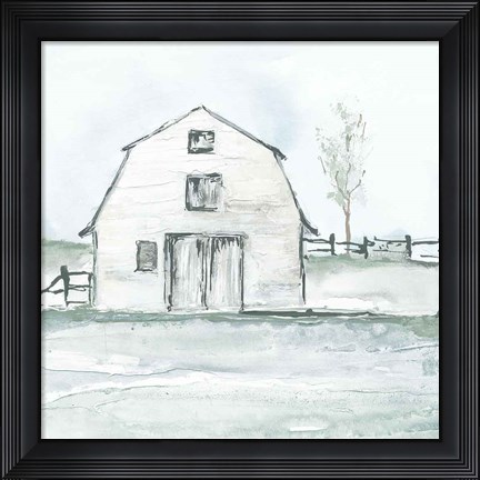 Framed Neutral Barn III Print