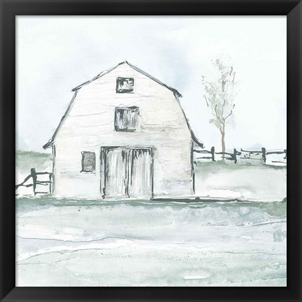 Framed Neutral Barn III Print