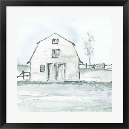 Framed Neutral Barn III Print