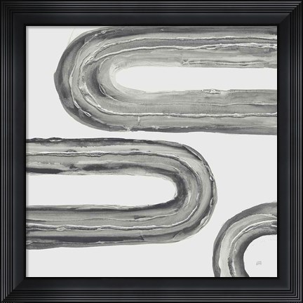 Framed Gray Rainbow V Print