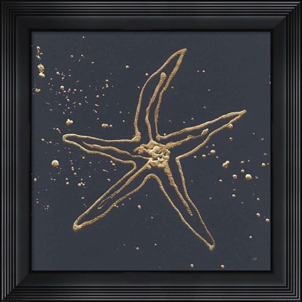 Framed Gold Starfish II Print