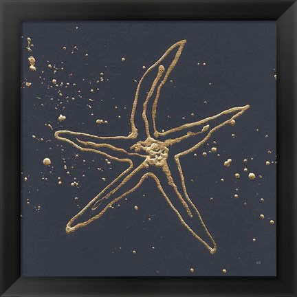 Framed Gold Starfish II Print