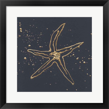 Framed Gold Starfish II Print