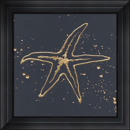 Framed Gold Starfish I Print