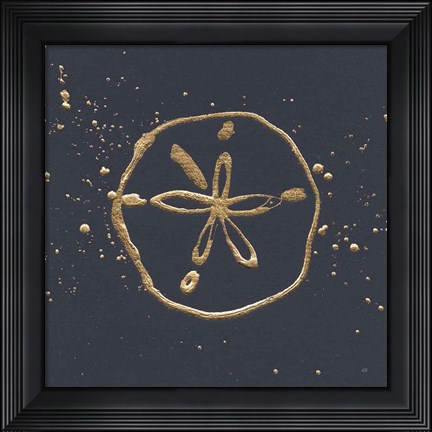 Framed Gold Sand Dollar I Print