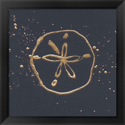 Framed Gold Sand Dollar I Print