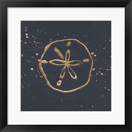 Framed Gold Sand Dollar I Print