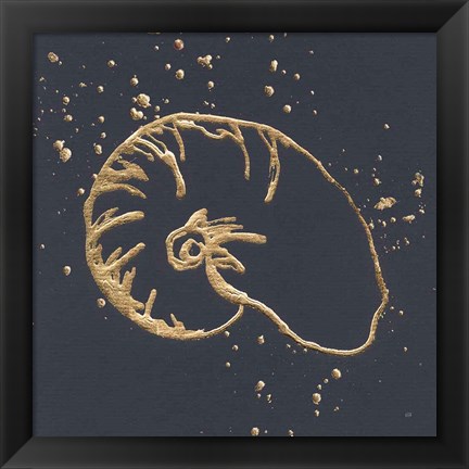 Framed Gold Nautilus I Print