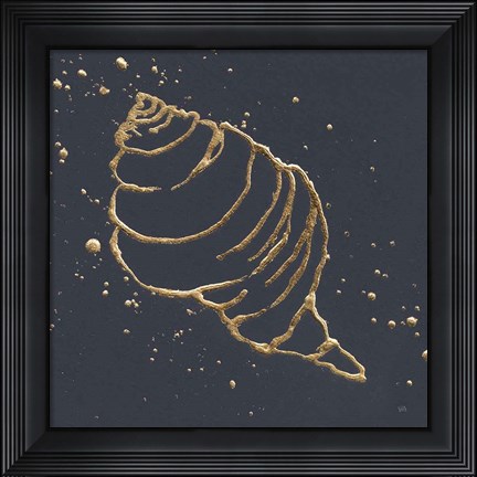 Framed Gold Conch I Print