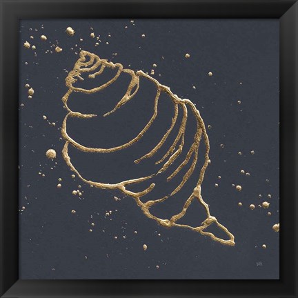 Framed Gold Conch I Print