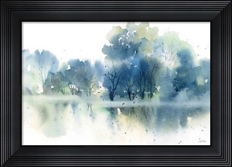 Framed Blue Pond Reflections Print