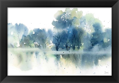 Framed Blue Pond Reflections Print