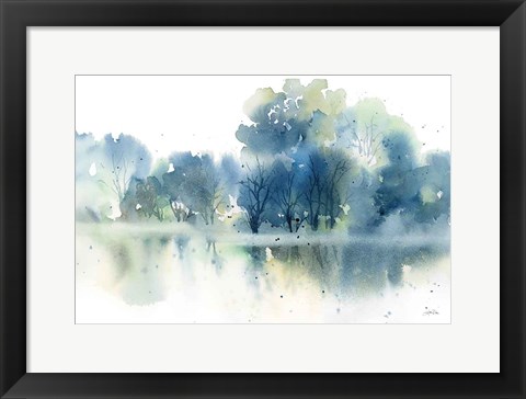 Framed Blue Pond Reflections Print