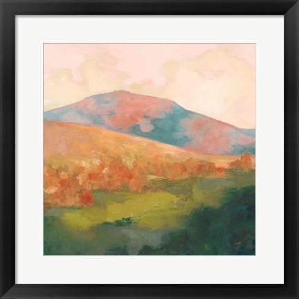 Framed Mountain Morning Pink Print