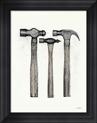 Framed Hammers with Color Crop Print