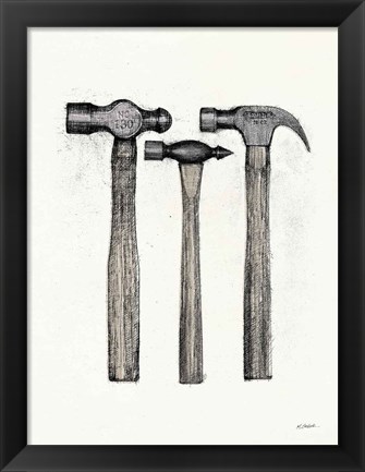 Framed Hammers with Color Crop Print